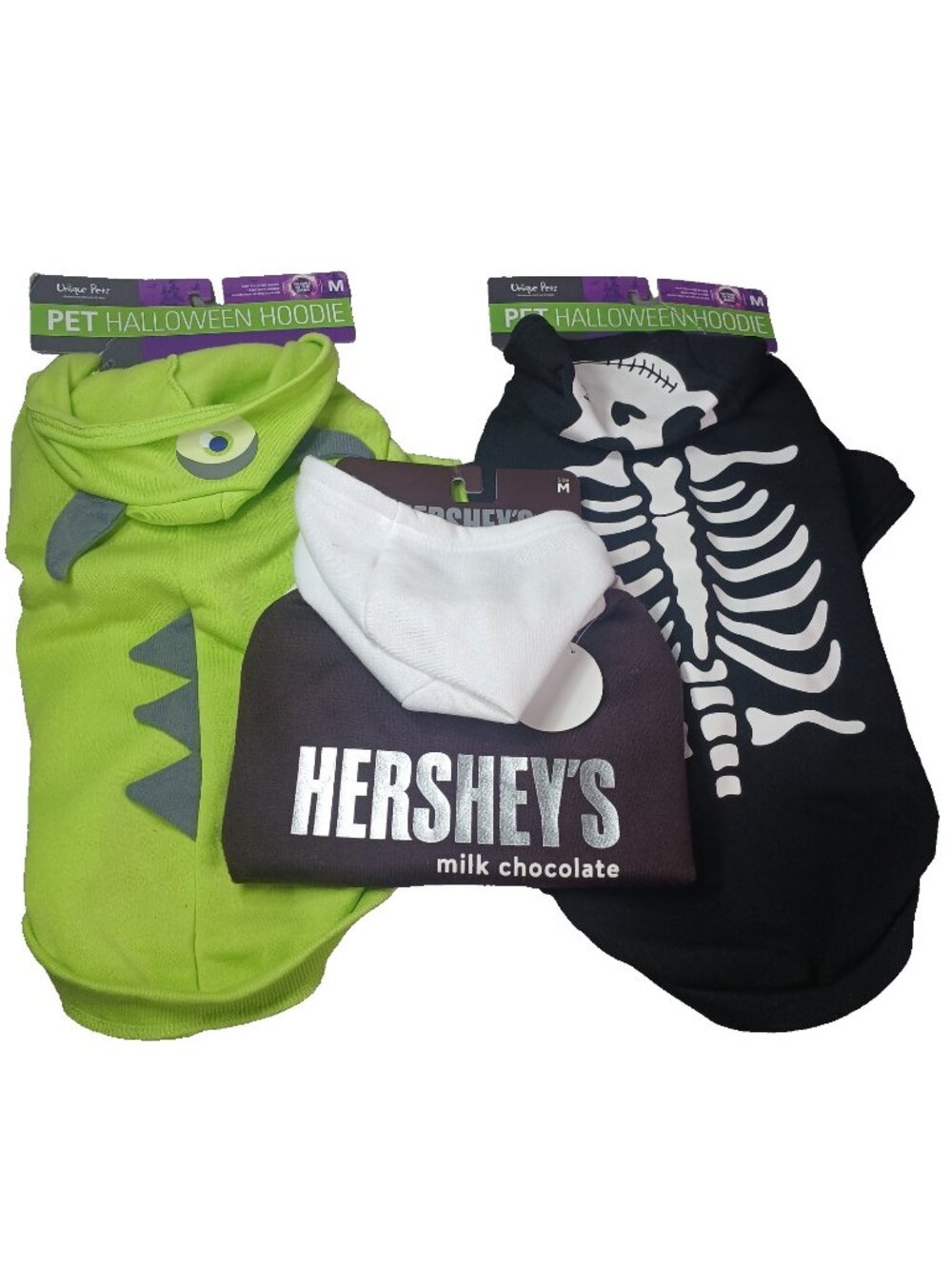 3 Unique Petz Halloween Hoodie MEDIUM Glow in the Dark NEW with Tags